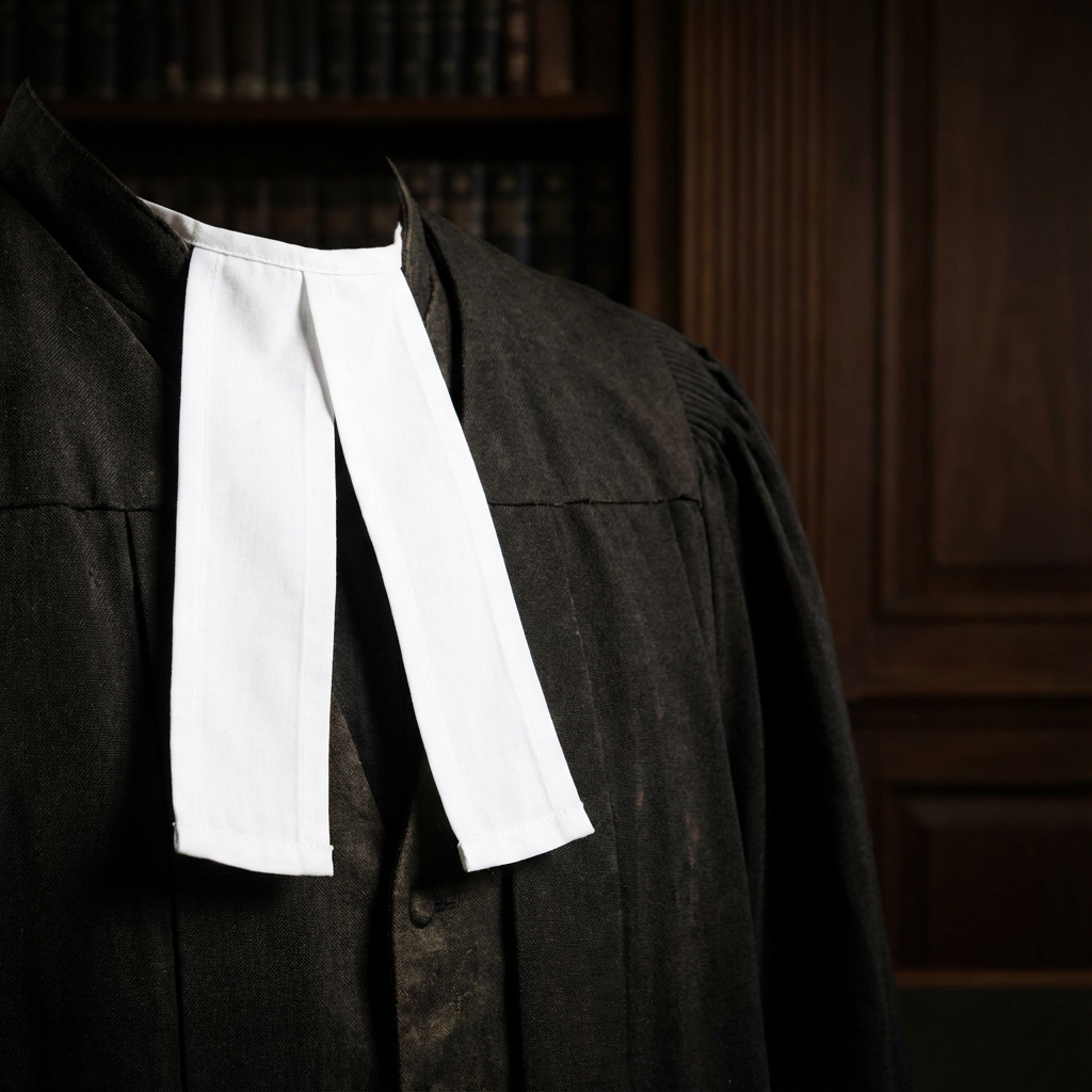 Indian Advocate White Bands - Legal Profession Symbol