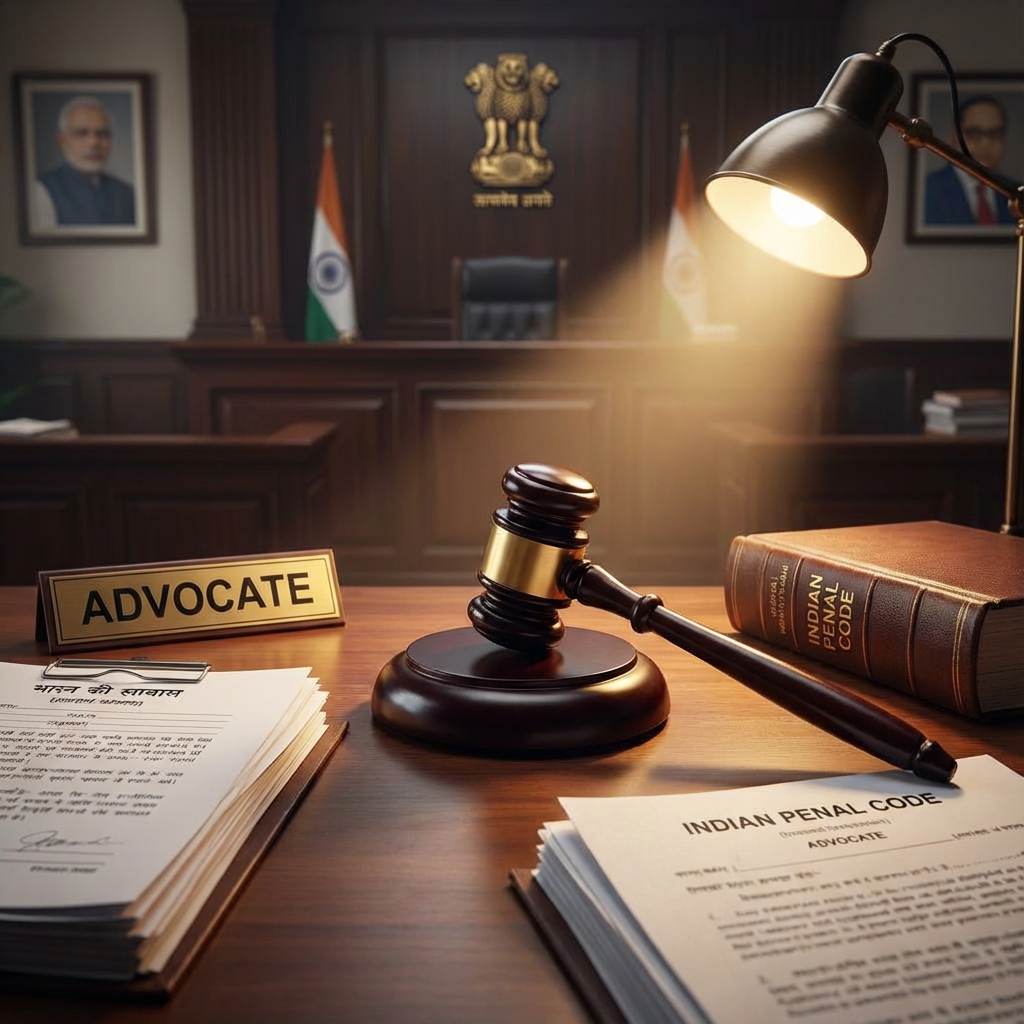 Judge Gavel with Indian Court Legal Documents